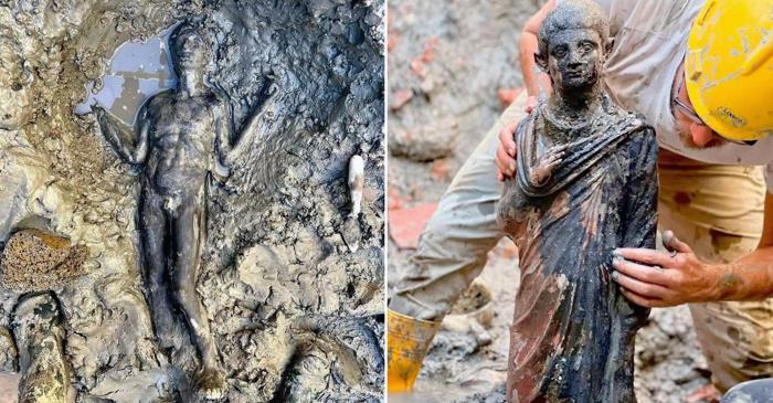 Statui intacte de peste 2.300 de ani descoperite în noroi ar putea shimba manualele de istorie