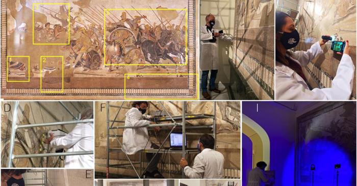 Cercetătorii au dezvăluit originea europeană a pieselor din mozaicul lui Alexandru cel Mare de la Pompeii